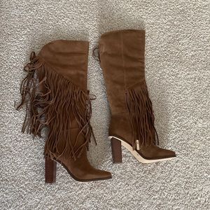 Jessica Simpson fringe tall boots. Fit 7